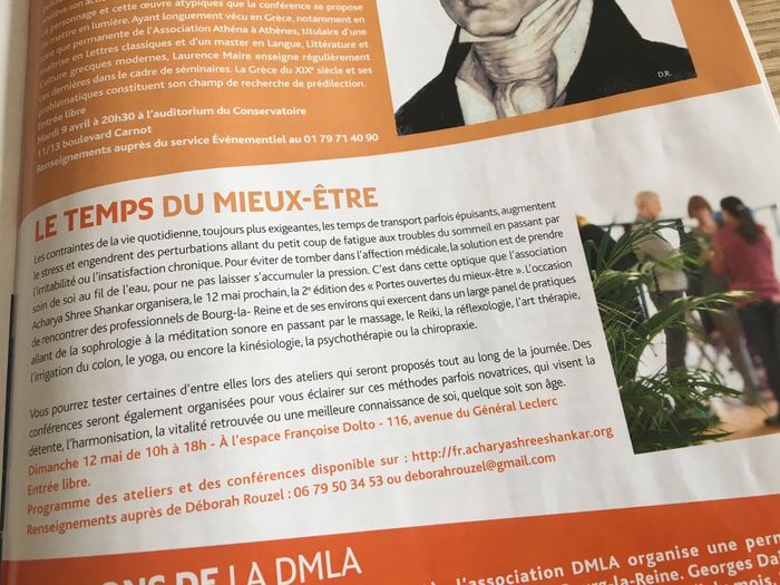 Article dans le magazine de Bourg-la-Reine